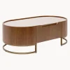 Mesa de centro ovalada de madera de nogal Giorgio