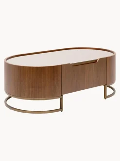 Mesa de centro ovalada de madera de nogal Giorgio