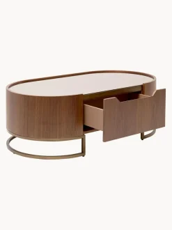 Mesa de centro ovalada de madera de nogal Giorgio
