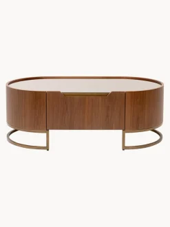 Mesa de centro ovalada de madera de nogal Giorgio