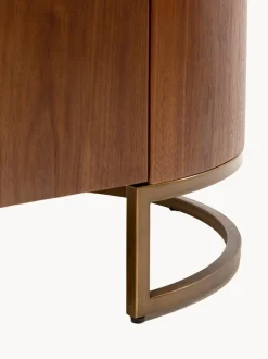 Mesa de centro ovalada de madera de nogal Giorgio