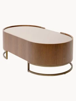 Mesa de centro ovalada de madera de nogal Giorgio