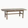 Mesa de centro ovalada de mármol y madera de roble Hammond