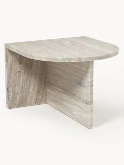 Mesa de centro ovalada de mármol Leander