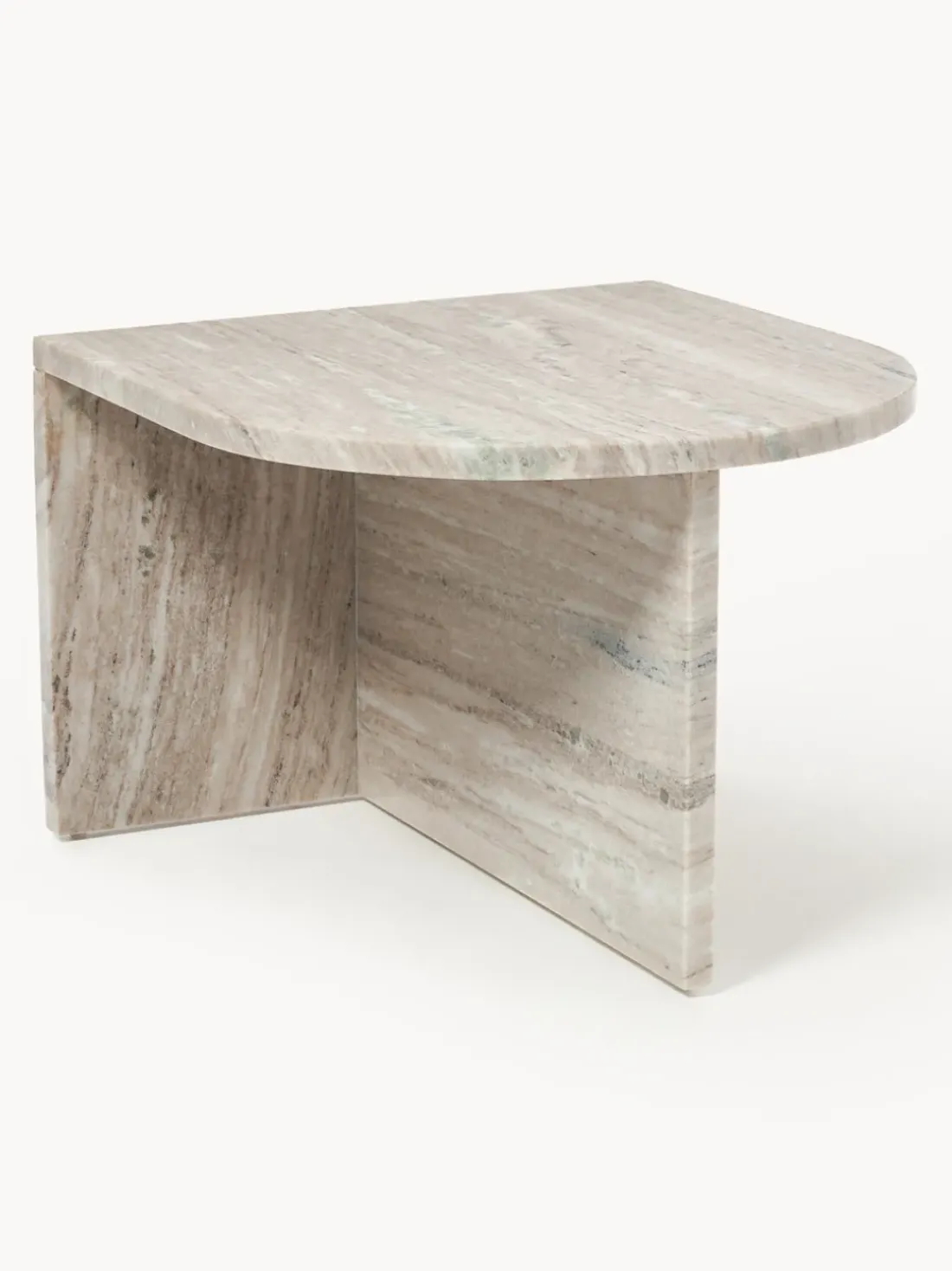Mesa de centro ovalada de mármol Leander