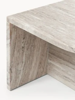 Mesa de centro ovalada de mármol Leander