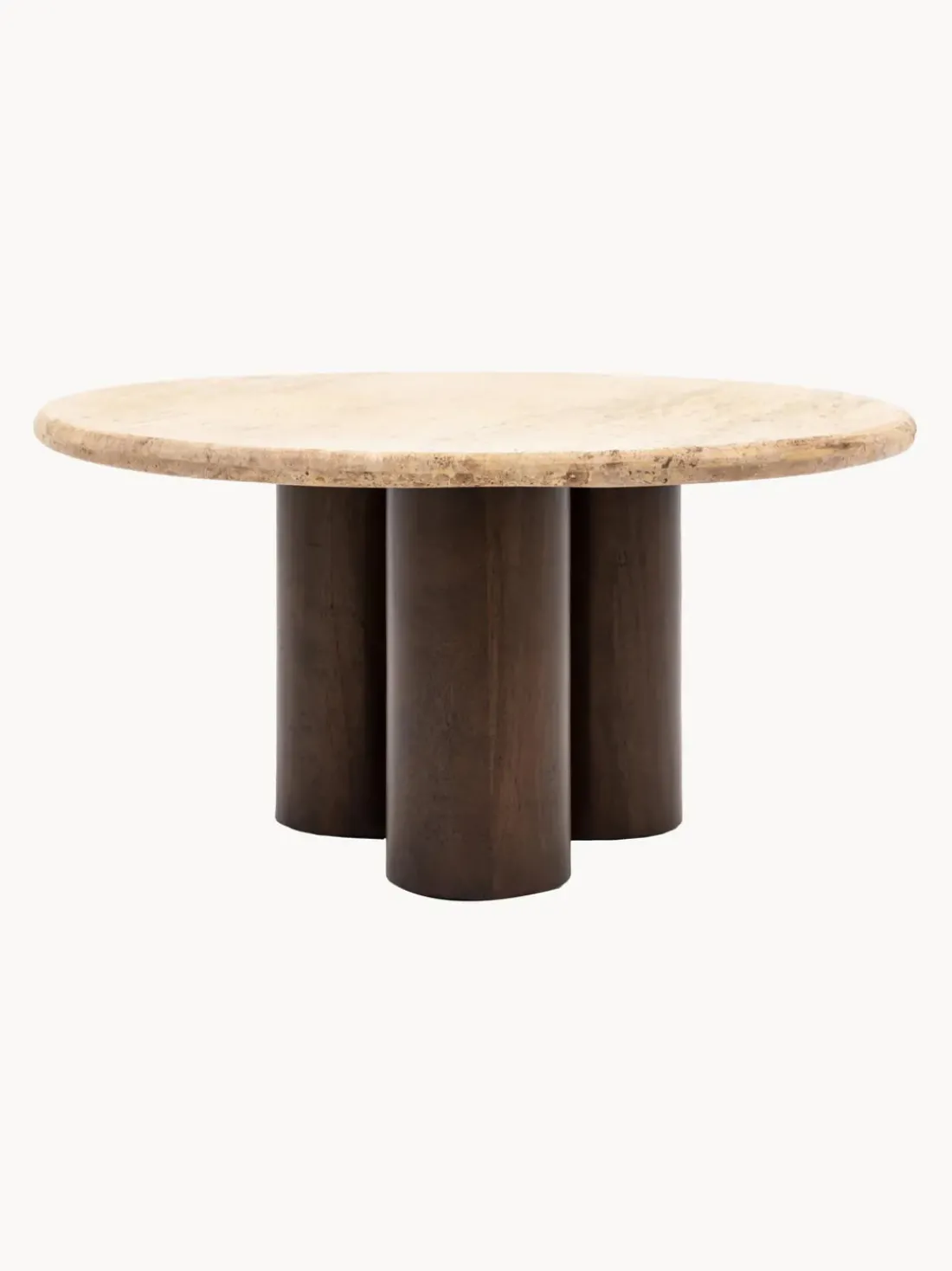 Mesa de centro redonda con tablero de travertino Trevi, Ø 75 cm
