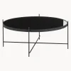 Mesa de centro redonda Cupid, tablero de vidrio extraíble