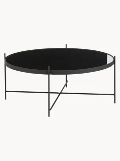 Mesa de centro redonda Cupid, tablero de vidrio extraíble
