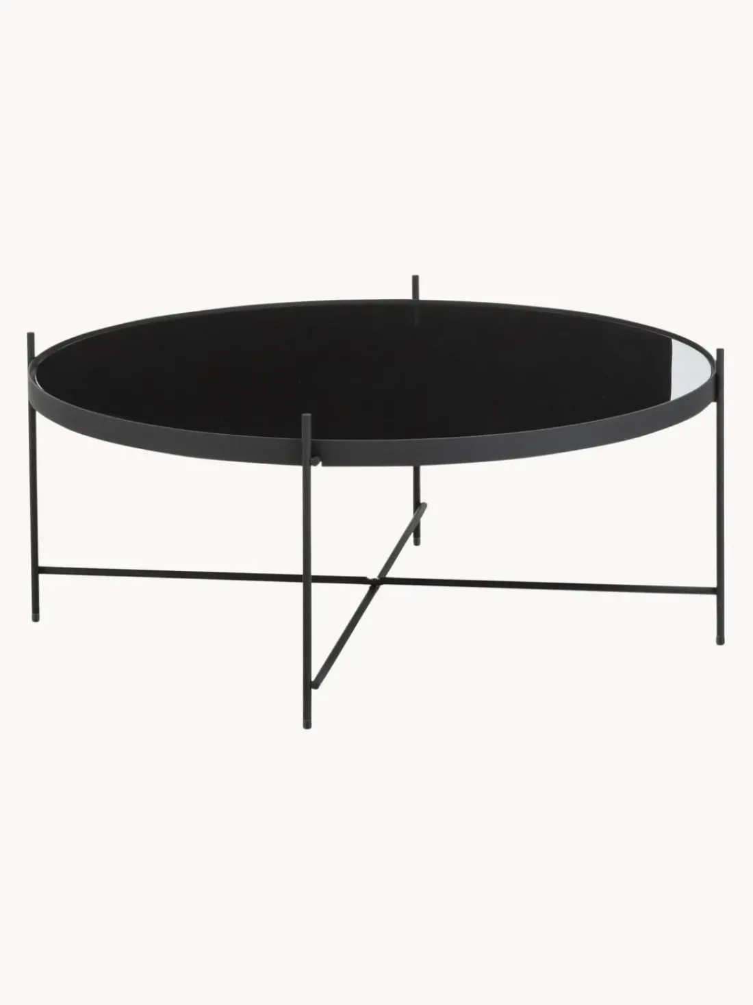 Mesa de centro redonda Cupid, tablero de vidrio extraíble