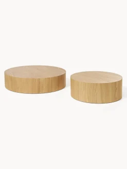 Mesa de centro redonda de madera Dan
