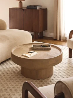 Mesa de centro redonda de madera de mango Benno