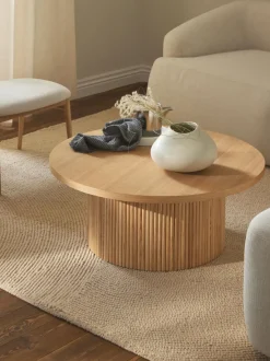 Mesa de centro redonda de madera Nele
