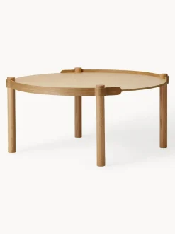 Mesa de centro redonda de madera de roble Woody