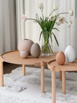 Mesa de centro redonda de madera de roble Woody