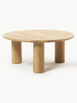 Mesa de centro redonda de madera de roble Didi