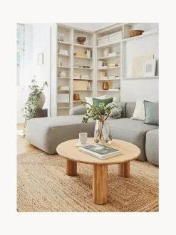 Mesa de centro redonda de madera de roble Didi