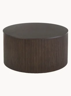 Mesa de centro redonda de madera con espacio de almacenamiento Nele