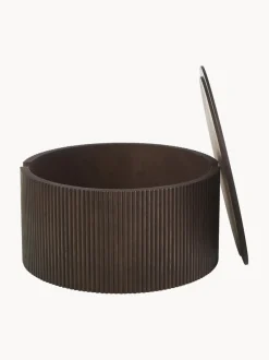 Mesa de centro redonda de madera con espacio de almacenamiento Nele