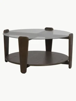 Mesa de centro redonda de madera de roble Arran