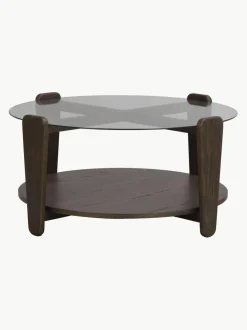 Mesa de centro redonda de madera de roble Arran