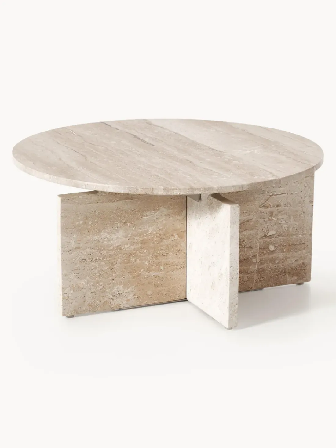 Mesa de centro redonda de travertino Marisa