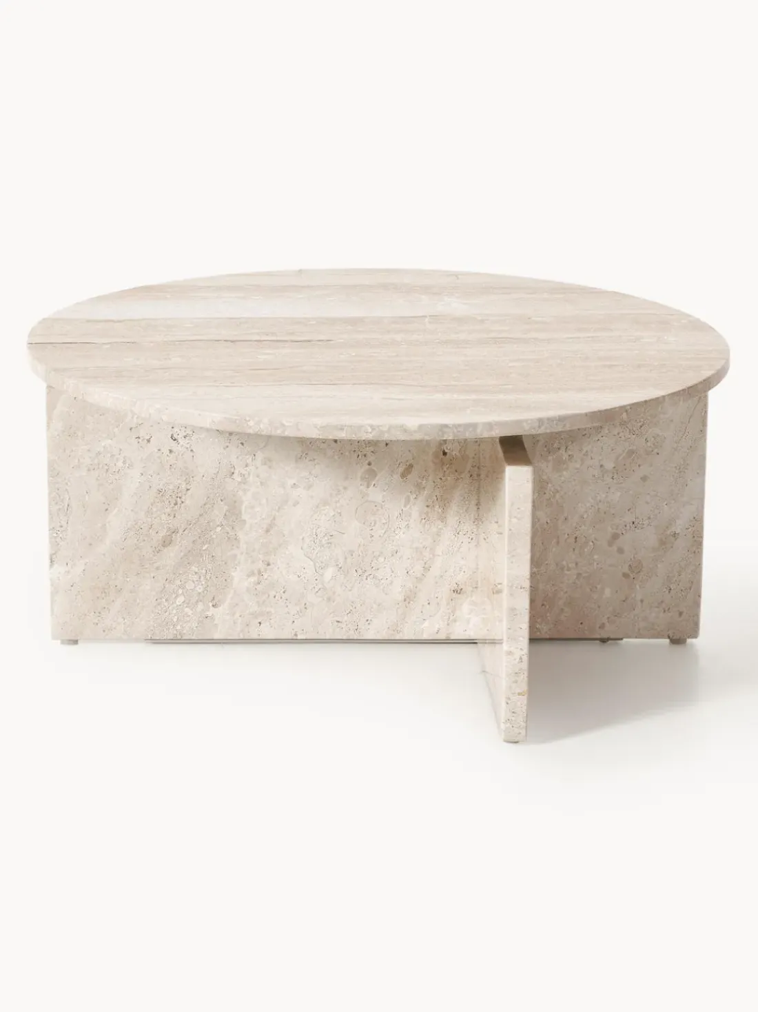 Mesa de centro redonda de travertino Marisa
