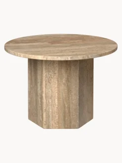 Mesa de centro redonda de travertino Epic, Ø 60 cm