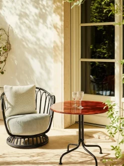 Mesa de comedor bistro redonda con tablero de cerámica Carmel, Ø 75 x 73 cm
