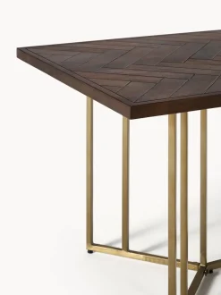 Mesa de comedor de madera de mango con diseño espiga Luca, tamaños diferentes