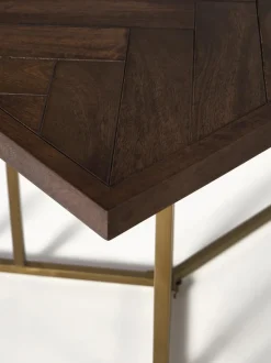 Mesa de comedor de madera de mango con diseño espiga Luca, tamaños diferentes