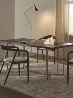 Mesa de comedor de madera de mango con diseño espiga Luca, tamaños diferentes