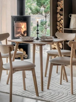 Mesa de comedor de madera Hatfield, 77 x 77 cm