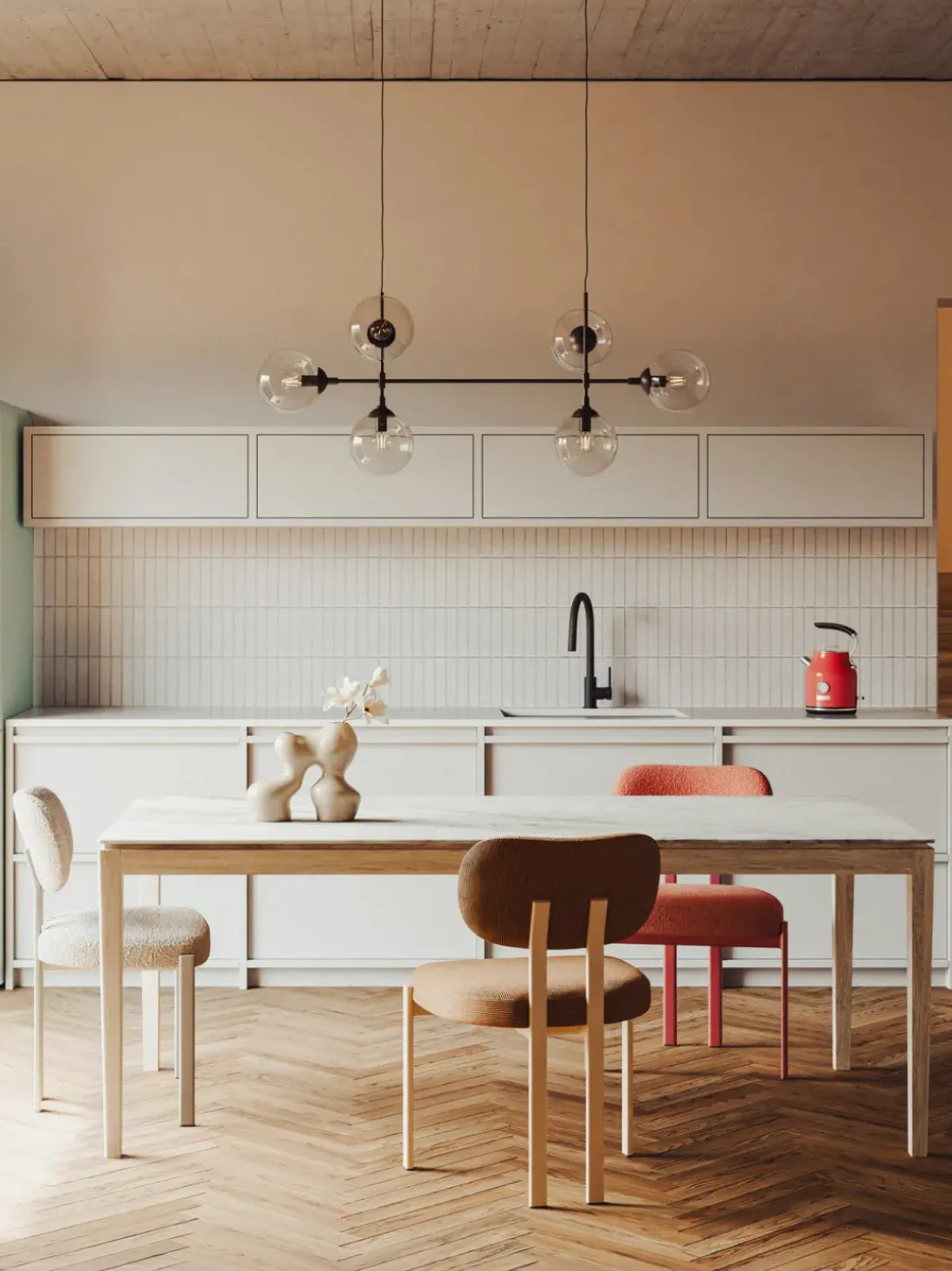 Mesa de comedor en look mármol Jackson, tamaños diferentes