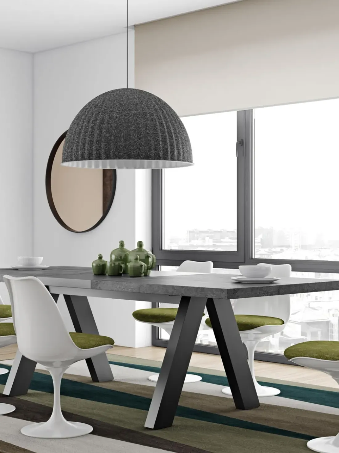 Mesa de comedor extensible en look cemento Apex, 200-250 x 100 cm