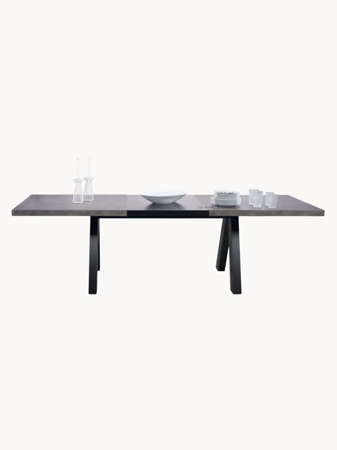 Mesa de comedor extensible en look cemento Apex, 200-250 x 100 cm