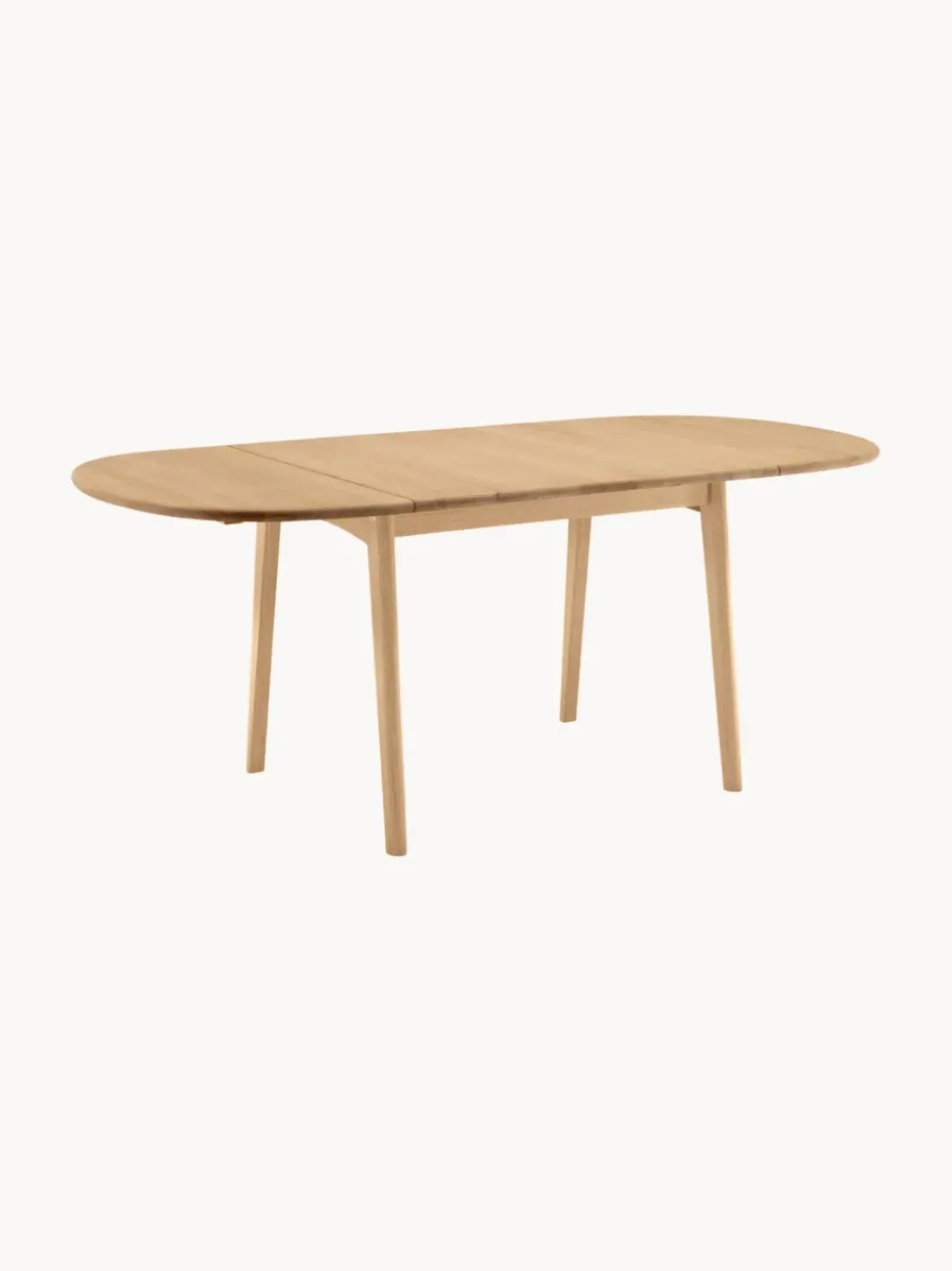 Mesa de comedor extensible ovalada de madera de roble CH002, 90 - 188 x 90 cm
