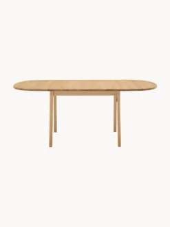 Mesa de comedor extensible ovalada de madera de roble CH002, 90 - 188 x 90 cm
