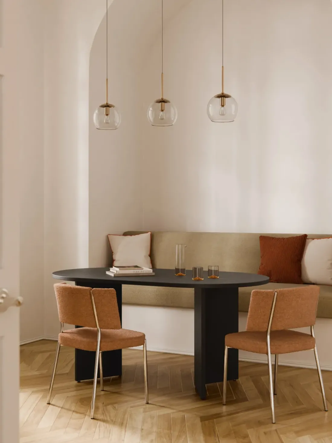 Mesa de comedor ovalada de madera Toni, 200 x 90 cm