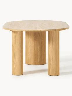 Mesa de comedor ovalada de madera de roble Dunia, tamaños diferentes
