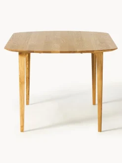 Mesa de comedor ovalada de madera de roble maciza Archie, 200 x 100 cm