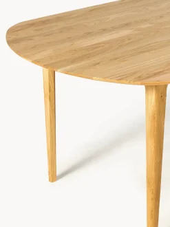 Mesa de comedor ovalada de madera de roble maciza Archie, 200 x 100 cm