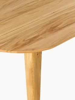 Mesa de comedor ovalada de madera de roble maciza Archie, 200 x 100 cm
