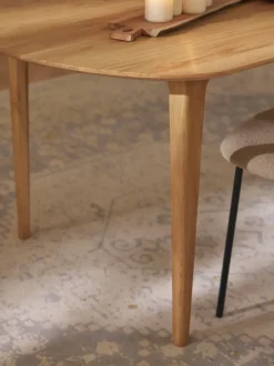 Mesa de comedor ovalada de madera de roble maciza Archie, 200 x 100 cm