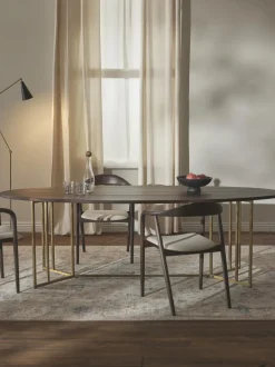 Mesa de comedor ovalada de madera de mango Luca, tamaños diferentes