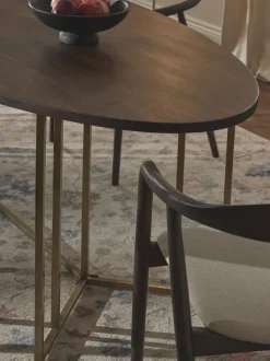 Mesa de comedor ovalada de madera de mango Luca, tamaños diferentes