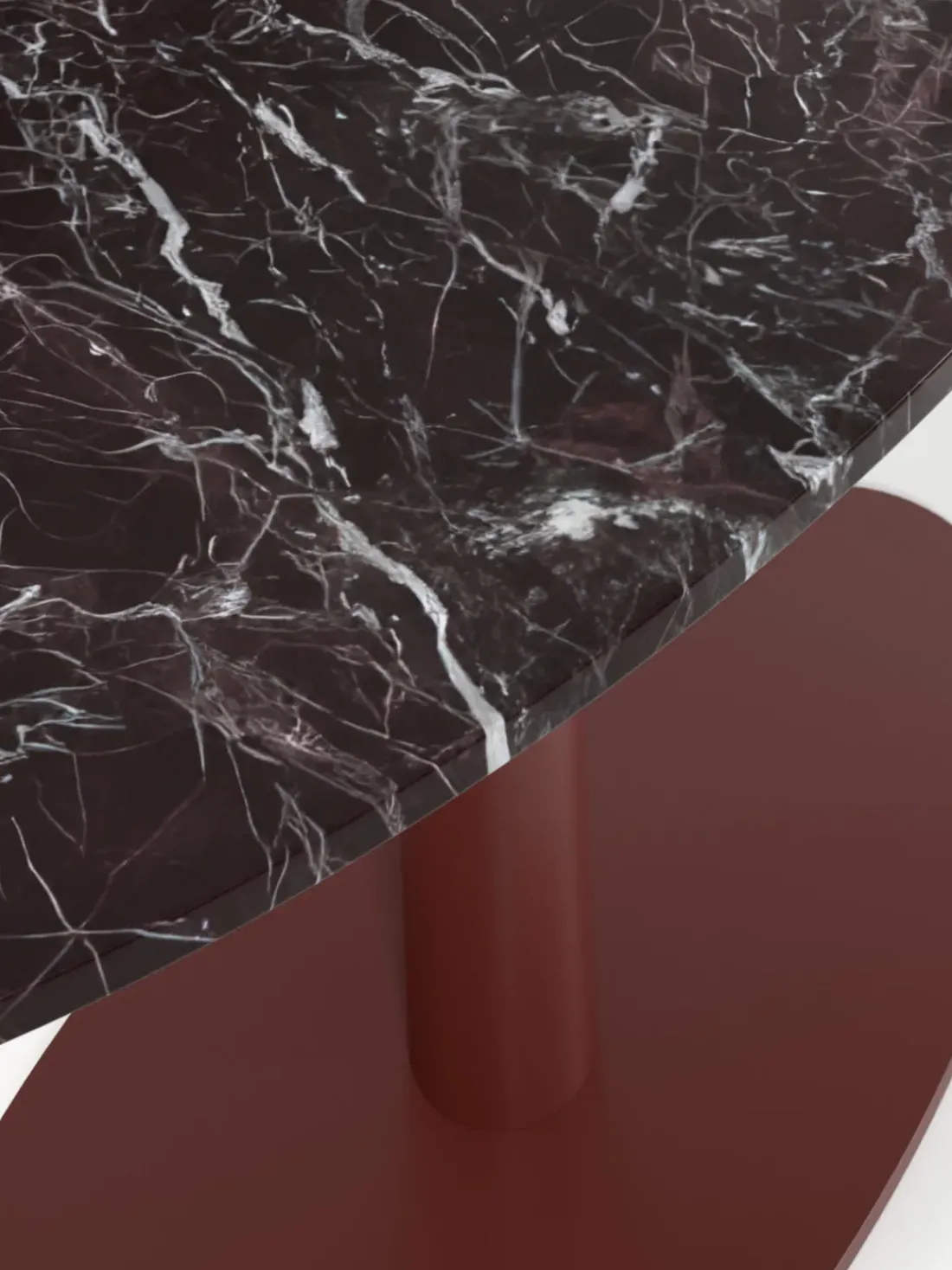 Mesa de comedor ovalada de mármol Miley, tamaños diferentes