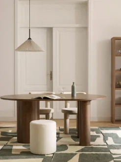 Mesa de comedor ovalada de roble Dunia, tamaños diferentes