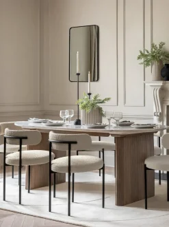 Mesa de comedor ovalada Marmo, 200 x 90 cm
