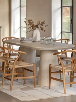 Mesa de comedor ovalada Pedra, 200 x 90 cm